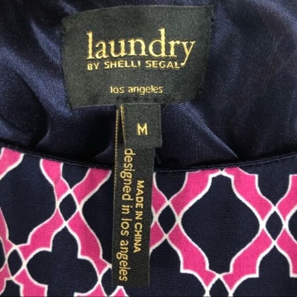 Laundry Shelli Segal Geometric Shift Dress Rose Inkblot Medium NWT Stretch Knit - Picture 5 of 8